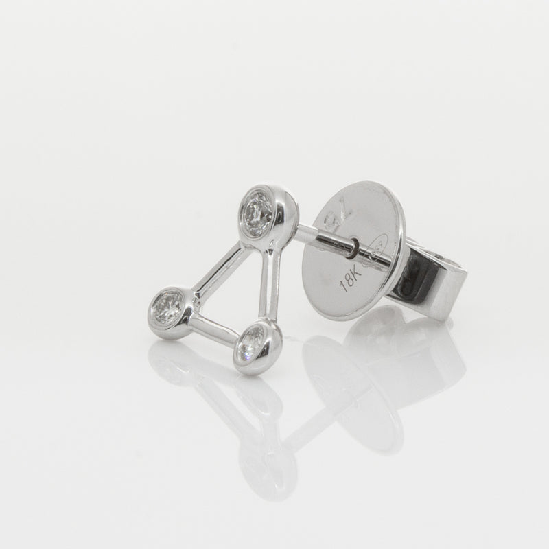 18ct White Gold & Diamond Single Water Element Earring-Earrings-Walker & Hall