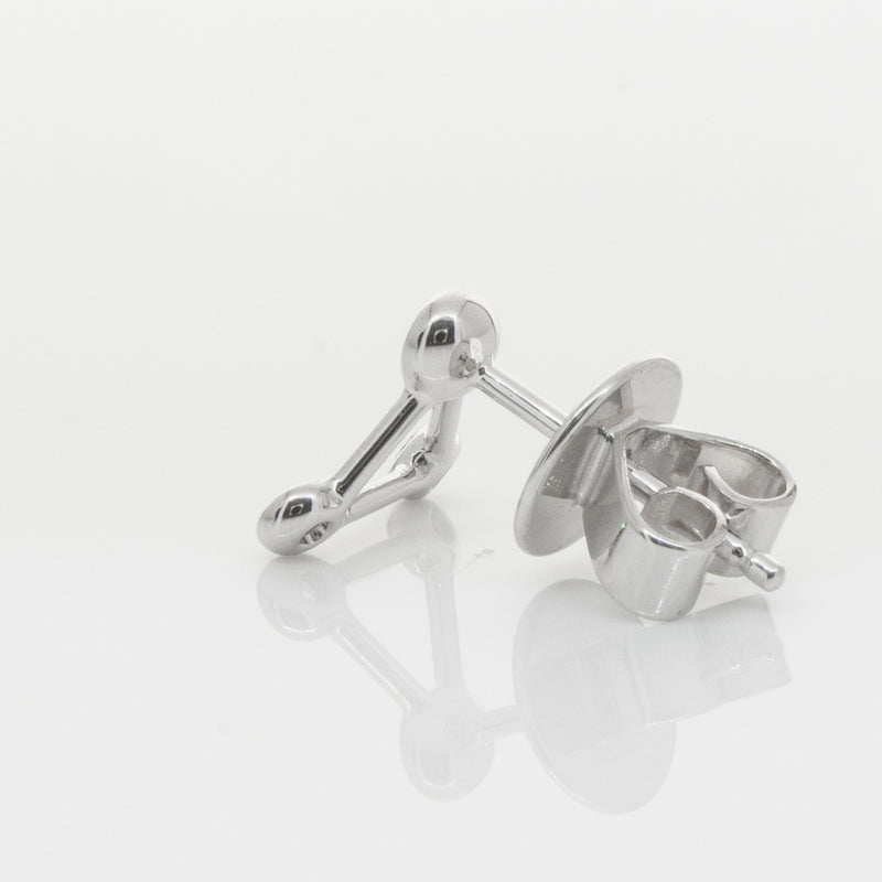 18ct White Gold & Diamond Single Water Element Earring-Earrings-Walker & Hall