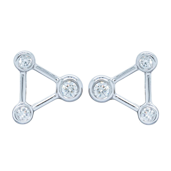 18ct White Gold & Diamond Single Water Element Earring - Earrings - Walker & Hall