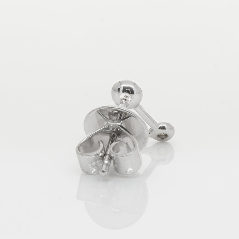 18ct White Gold & Diamond Single Water Element Earring-Earrings-Walker & Hall