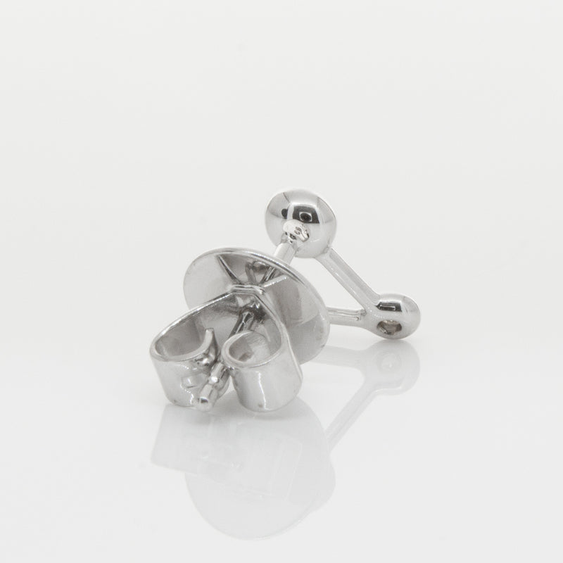 18ct White Gold & Diamond Single Water Element Earring-Earrings-Walker & Hall