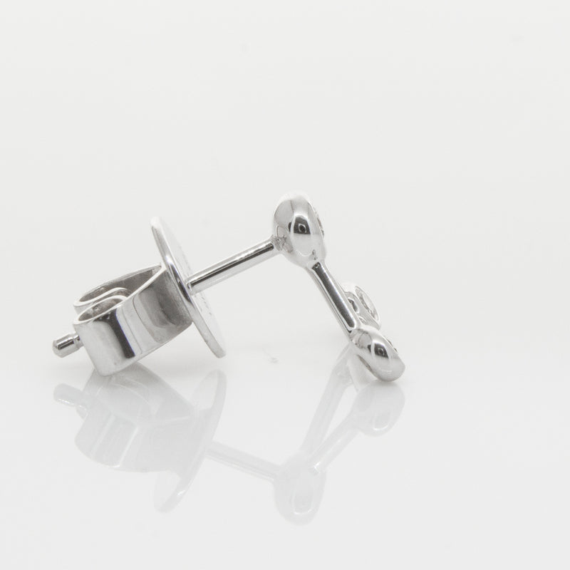 18ct White Gold & Diamond Single Water Element Earring-Earrings-Walker & Hall