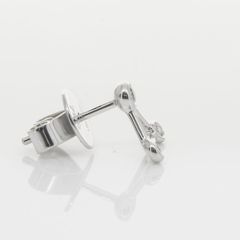 18ct White Gold & Diamond Single Water Element Earring-Earrings-Walker & Hall