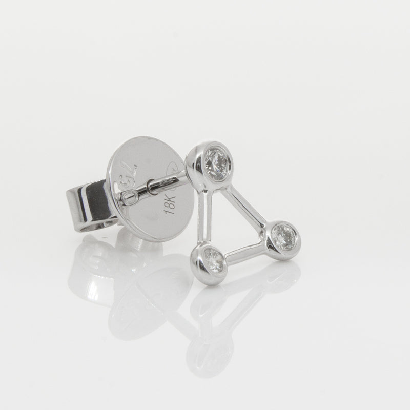 18ct White Gold & Diamond Single Water Element Earring-Earrings-Walker & Hall