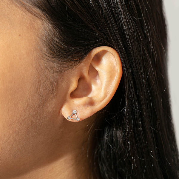 18ct White Gold & Diamond Single Water Element Earring - Earrings - Walker & Hall