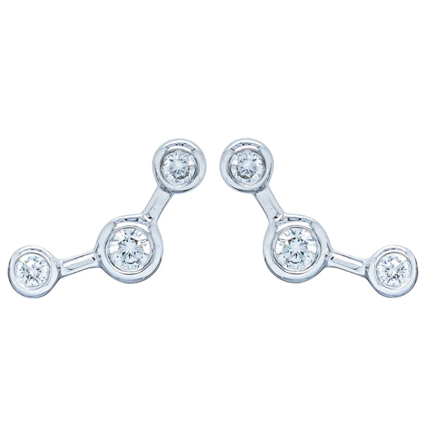 18ct White Gold & Diamond Single Fire Element Earring - Earrings - Walker & Hall