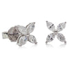 18ct White Gold .55ct Diamond Flower Earrings - Walker & Hall
