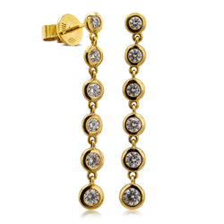 18ct Yellow Gold .68ct Diamond Drop Earrings - Walker & Hall