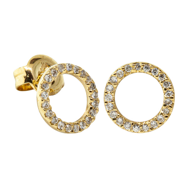 9ct Yellow Gold Diamond Forevermore Stud Earrings - Earrings - Walker & Hall