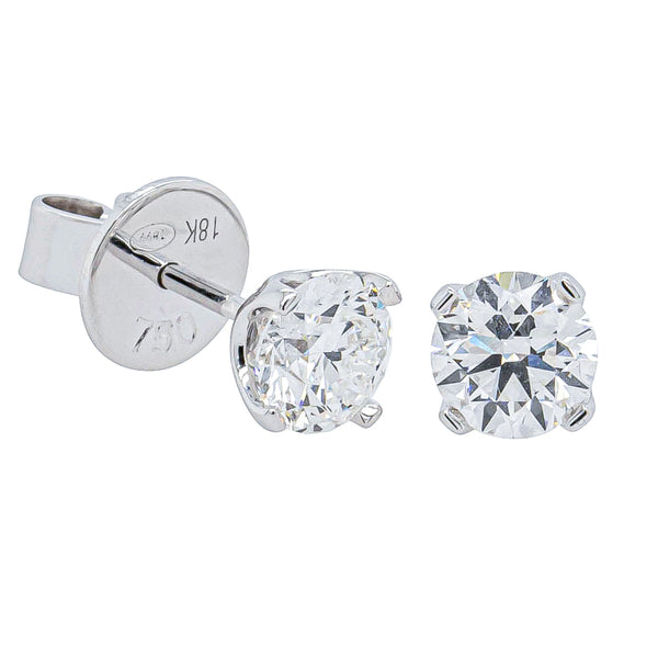 18ct White Gold 1.40ct Diamond Blossom Stud Earrings - Earrings - Walker & Hall