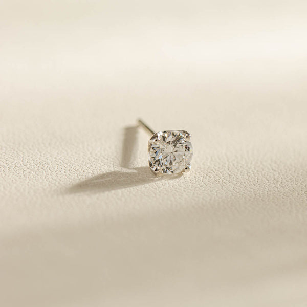 18ct White Gold .50ct Diamond Blossom Single Stud Earring - Walker & Hall