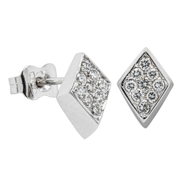 Deja Vu 18ct White Gold .27ct Diamond Earrings - Walker & Hall
