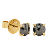 18ct Yellow Gold 1.25ct Black Diamond Stud Earrings - Walker & Hall