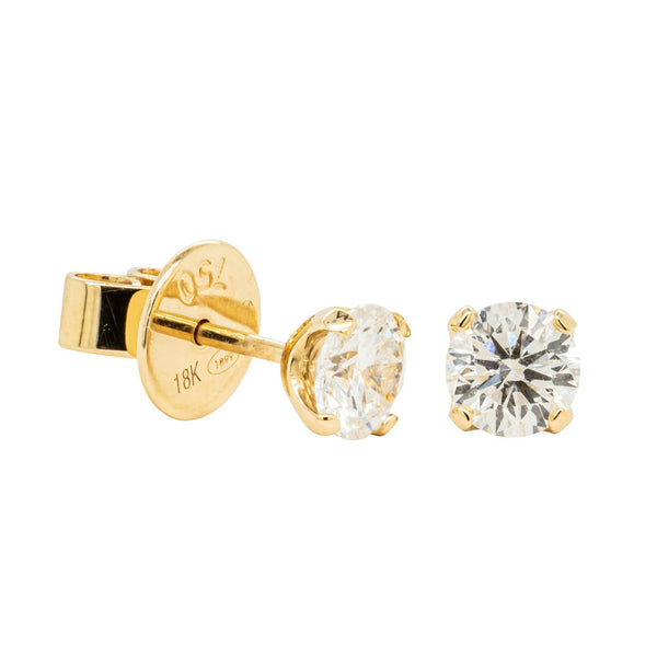 18ct Yellow Gold 1.01ct Diamond Blossom Stud Earrings - Walker & Hall