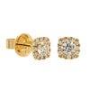 18ct Yellow Gold .55ct Diamond Peony Stud Earrings - Earrings - Walker & Hall