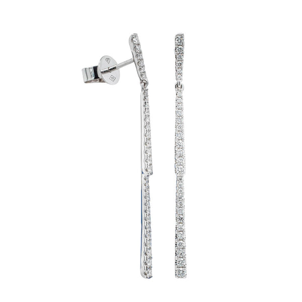 18ct White Gold .48ct Diamond Drop Earrings - Earrings - Walker & Hall