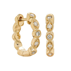18ct Yellow Gold Diamond Aura Hoop Earrings - Earrings - Walker & Hall