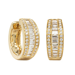 18ct Yellow Gold Diamond Imperial Hoop Earrings - Earrings - Walker & Hall