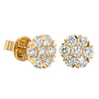 18ct Yellow Gold 1.56ct Diamond Lotus Stud Earrings - Earrings - Walker & Hall