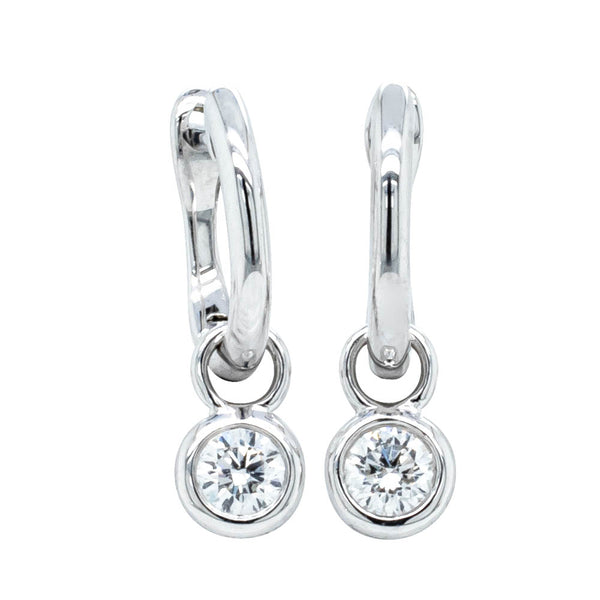 18ct White Gold Diamond Natalia Hoop Earrings - Earrings - Walker & Hall