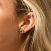 18ct White Gold 1.77ct Tanzanite & Diamond Halo Earrings - Earrings - Walker & Hall