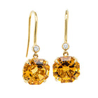 18ct Yellow Gold Citrine & Diamond Drop Octavia Earrings - Earrings - Walker & Hall
