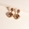 18ct Rose Gold 7.55ct Morganite & Diamond Halo Earrings - Walker & Hall