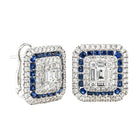 18ct White Gold Sapphire & Diamond Earrings - Earrings - Walker & Hall