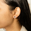 18ct White Gold 0.94ct Sapphire & Diamond Earrings - Earrings - Walker & Hall