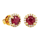 18ct Yellow Gold 2.18ct Ruby & Diamond Earrings - Earrings - Walker & Hall