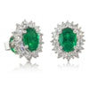 18ct White Gold 1.63ct Emerald & Diamond Earrings - Walker & Hall