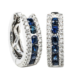 18ct White Gold .41ct Sapphire & Diamond Earrings - Earrings - Walker & Hall