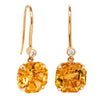 18ct Rose Gold Citrine & Diamond Drop Octavia Earrings - Earrings - Walker & Hall