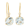 18ct Yellow Gold Aquamarine & Diamond Drop Octavia Earrings - Earrings - Walker & Hall