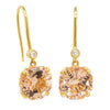 18ct Yellow Gold Morganite & Diamond Drop Octavia Earrings - Earrings - Walker & Hall