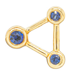 18ct Yellow Gold Sapphire Single Water Element Earring - Earrings - Walker & Hall
