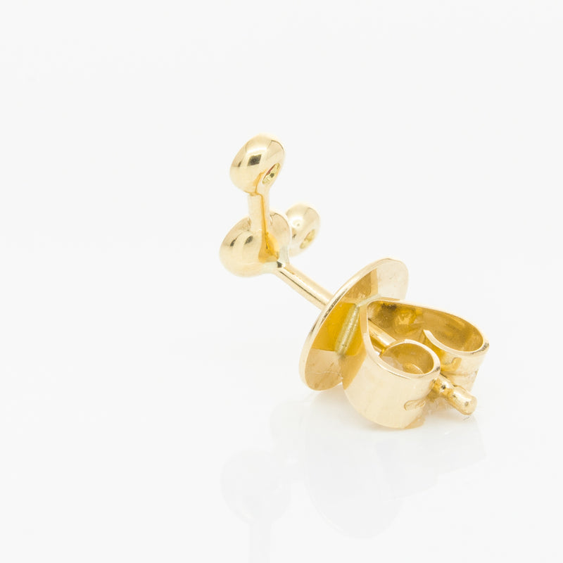 18ct Yellow Gold Ruby Single Fire Element Earring-Earrings-Walker & Hall