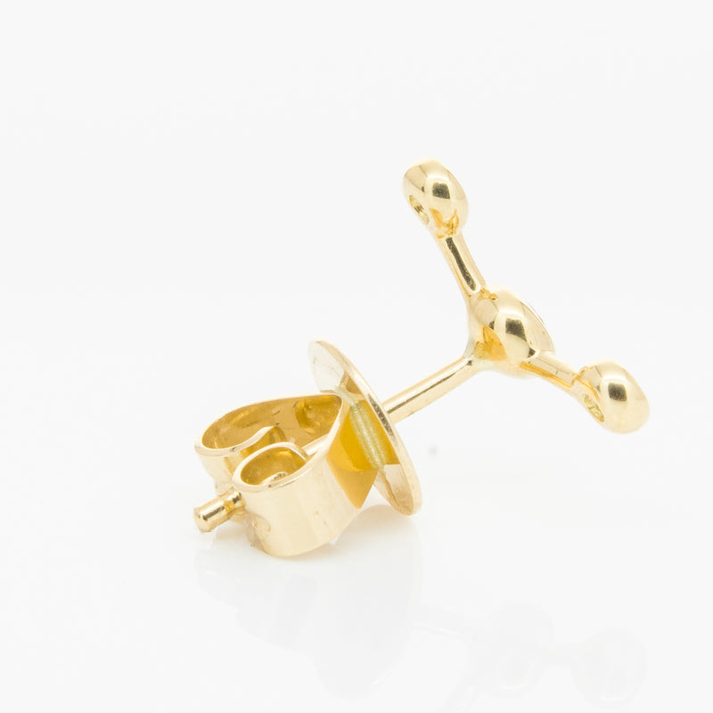 18ct Yellow Gold Ruby Single Fire Element Earring-Earrings-Walker & Hall