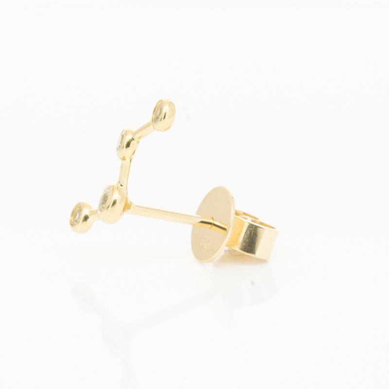 18ct Yellow Gold Aquamarine Single Air Element Earring-Earrings-Walker & Hall