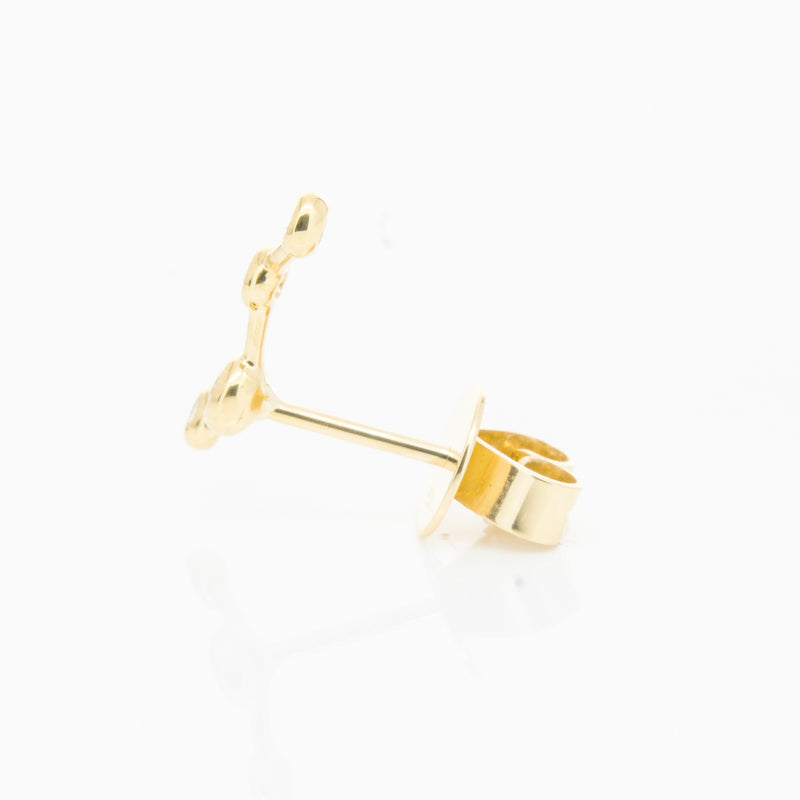 18ct Yellow Gold Aquamarine Single Air Element Earring-Earrings-Walker & Hall