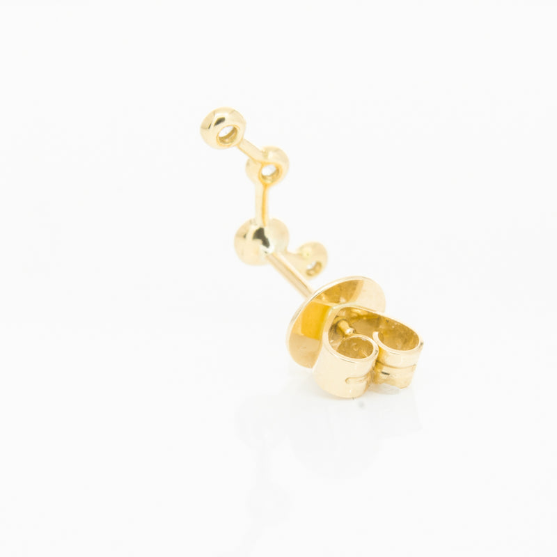 18ct Yellow Gold Aquamarine Single Air Element Earring-Earrings-Walker & Hall