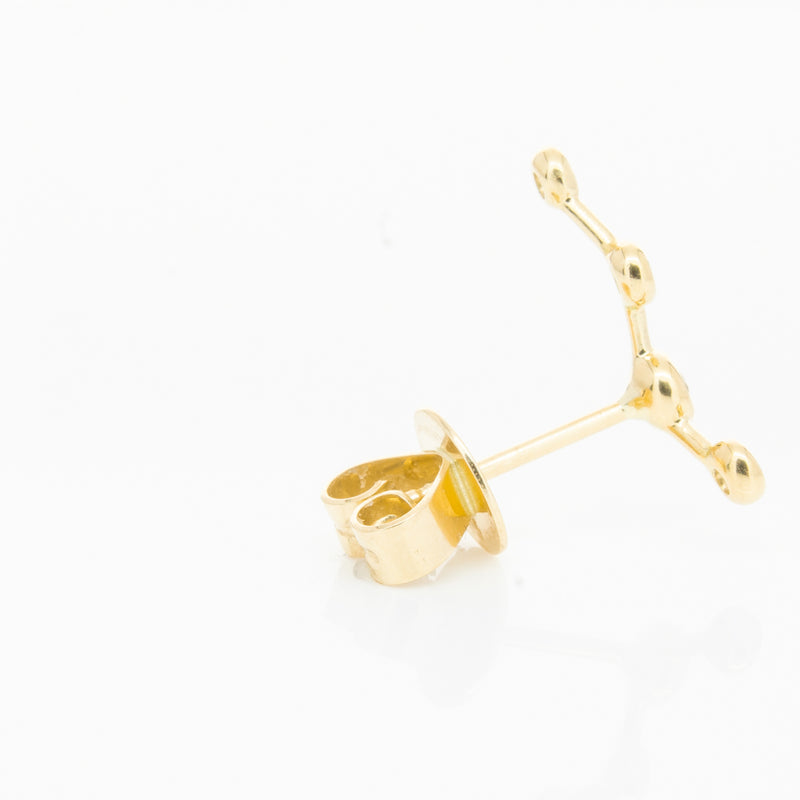 18ct Yellow Gold Aquamarine Single Air Element Earring-Earrings-Walker & Hall