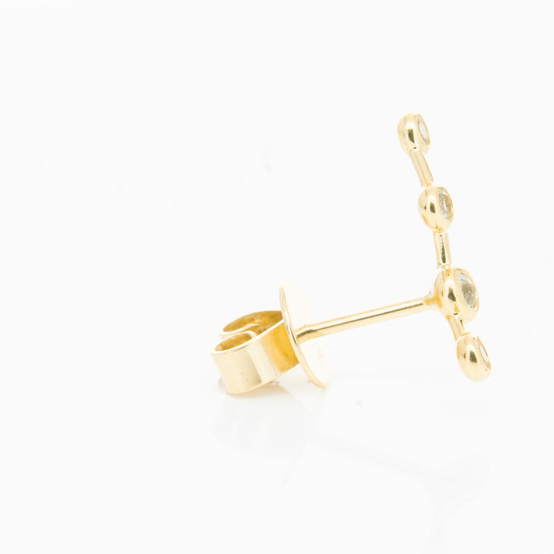 18ct Yellow Gold Aquamarine Single Air Element Earring-Earrings-Walker & Hall