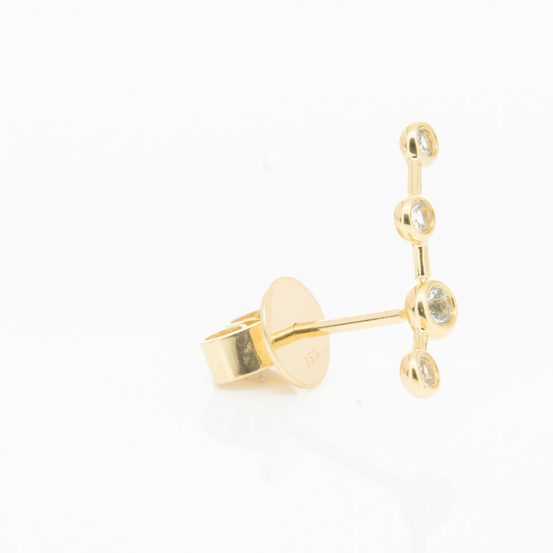 18ct Yellow Gold Aquamarine Single Air Element Earring-Earrings-Walker & Hall