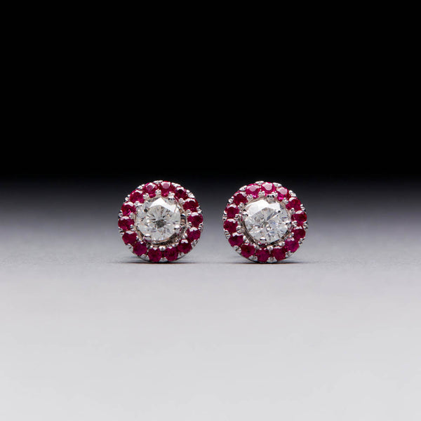 18ct White Gold .63ct Ruby Blossom Enhancers - Walker & Hall