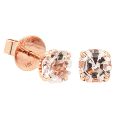18ct Rose Gold Morganite Octavia Stud Earrings - Earrings - Walker & Hall
