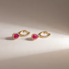 18ct Yellow Gold 2.12ct Ruby & Diamond Earrings - Walker & Hall