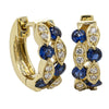 18ct Yellow Gold .48ct Sapphire & Diamond Earrings - Walker & Hall