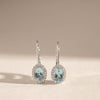 18ct White Gold 1.48ct Aquamarine & Diamond Mini Sierra Earrings - Walker & Hall