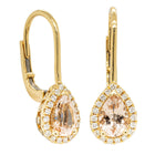 18ct Yellow Gold 1.21ct Morganite & Diamond Mini Sierra Earrings - Walker & Hall